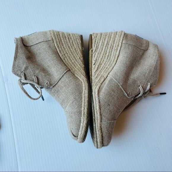 Toms desert wedge booties espadrille wedge lace-up bootie sz 8 - Picture 6 of 11